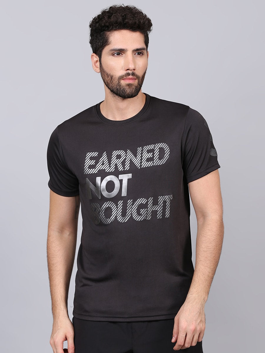 Men Black Challenge Tee