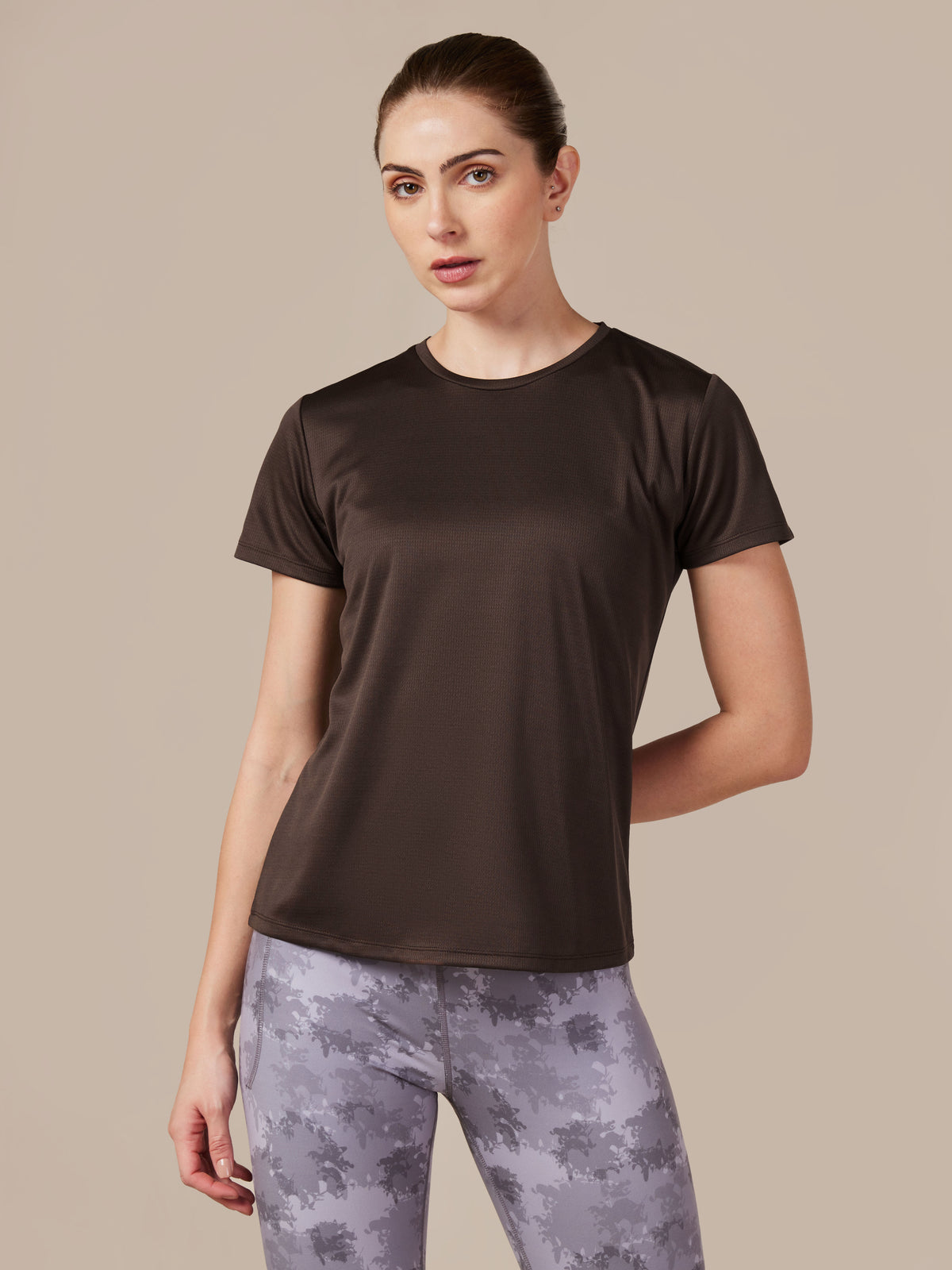 Women's Brown Performance T-shirt