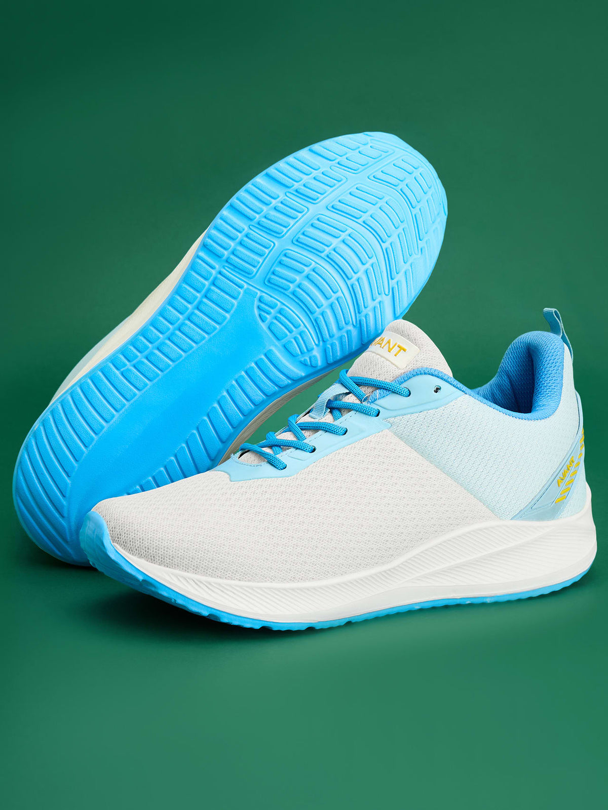 Avant Men's Racer Walking Shoes - Off White / Ice Blue