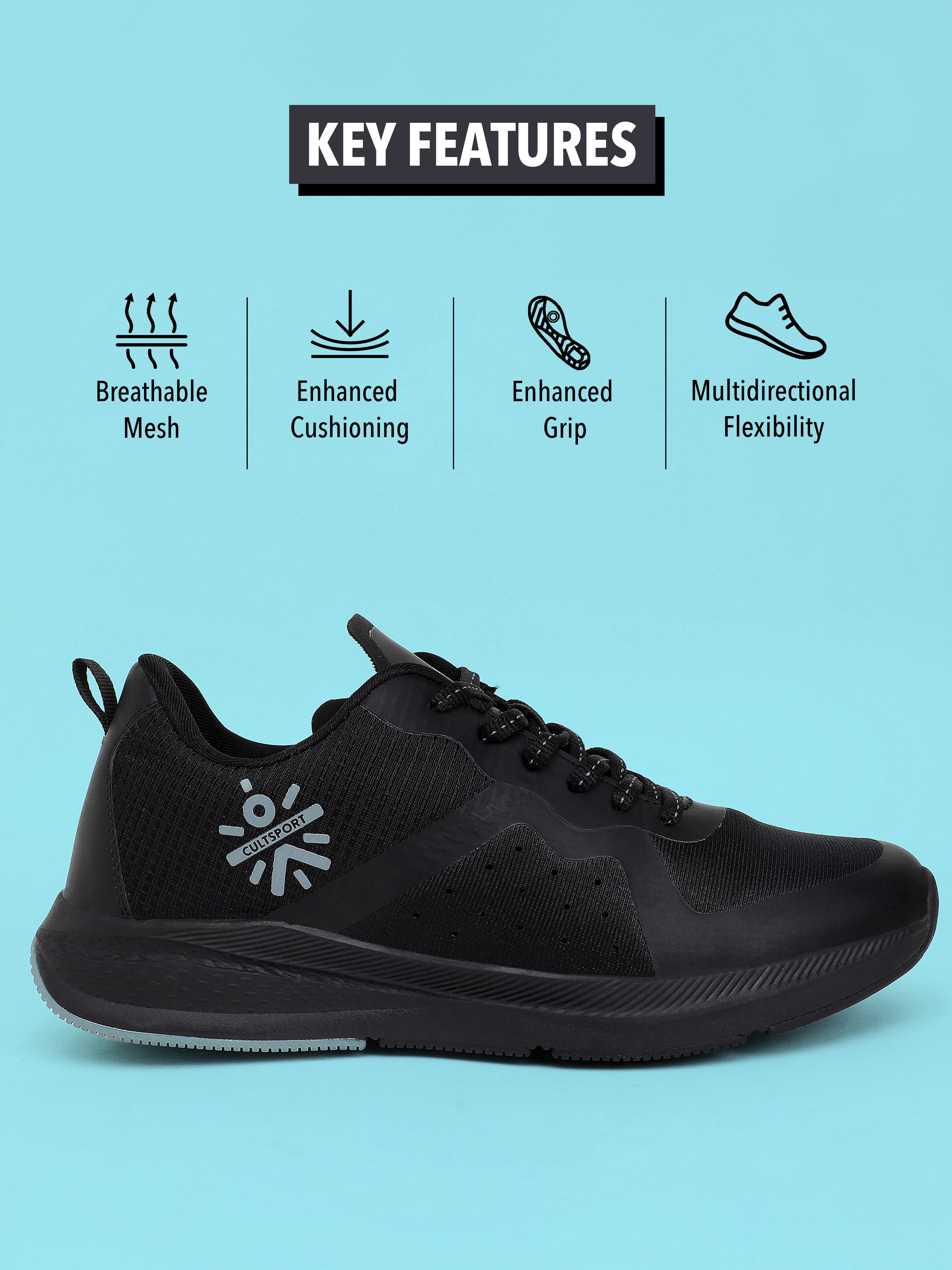 cult Speedster Women Running Shoes - Black