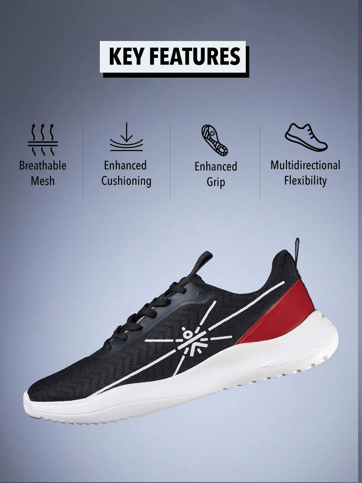 cult Racer Men Running Shoes - Black/Red