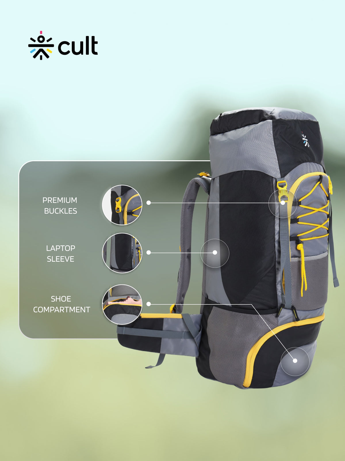 Travel Rucksack 75 L Black