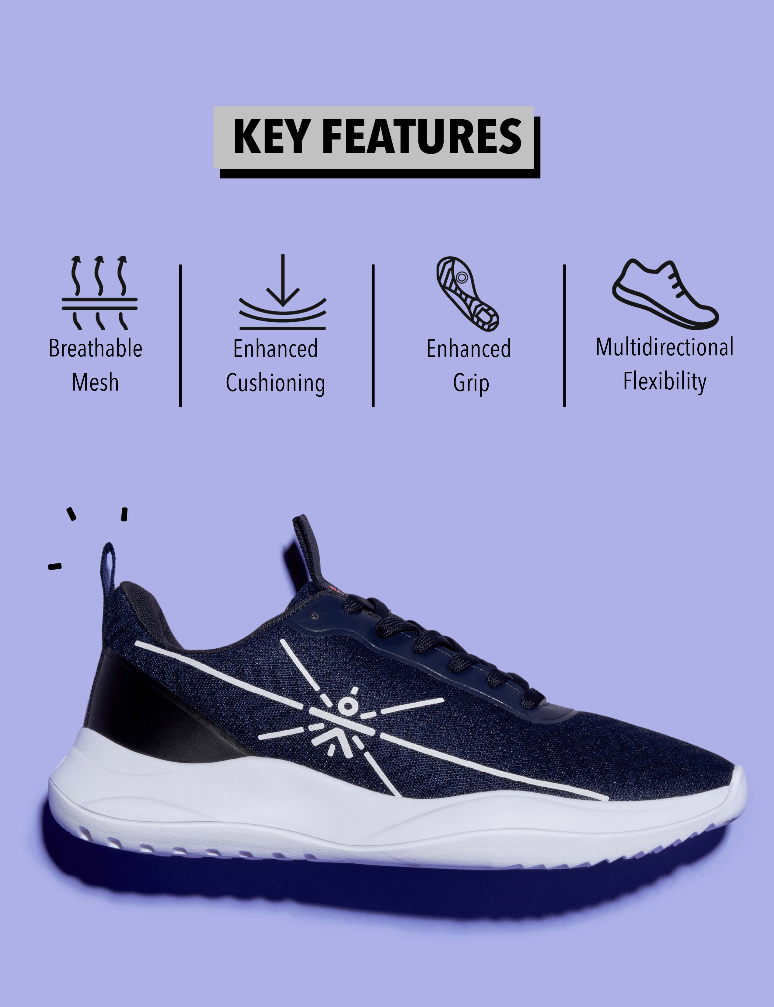 cult Racer Men Running Shoes - Navy Blue/Black