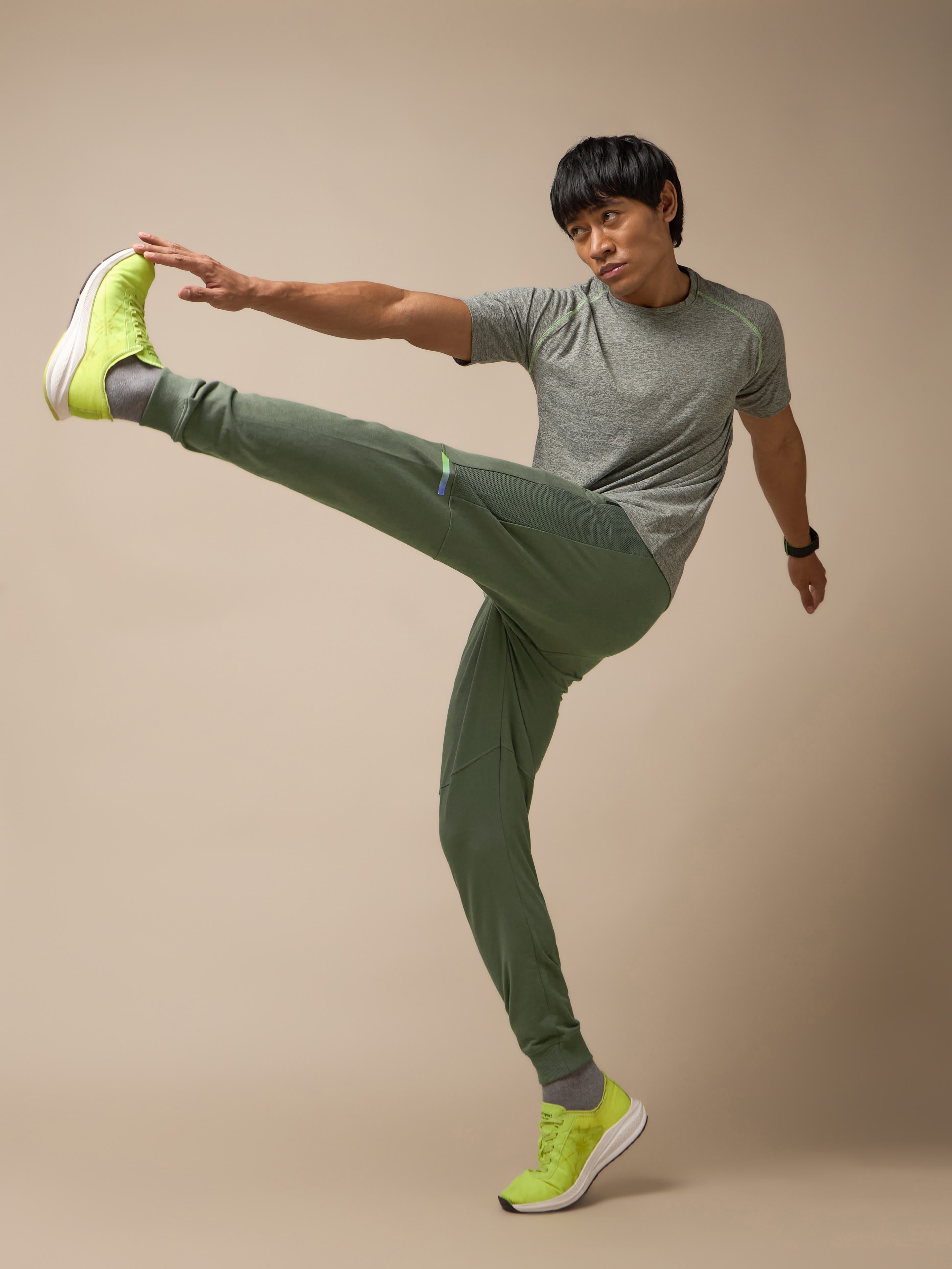Men Olive Power Joggers