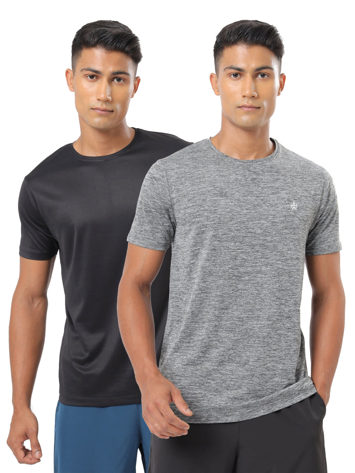 Textured Performance T-shirt with Logo Pack of 2