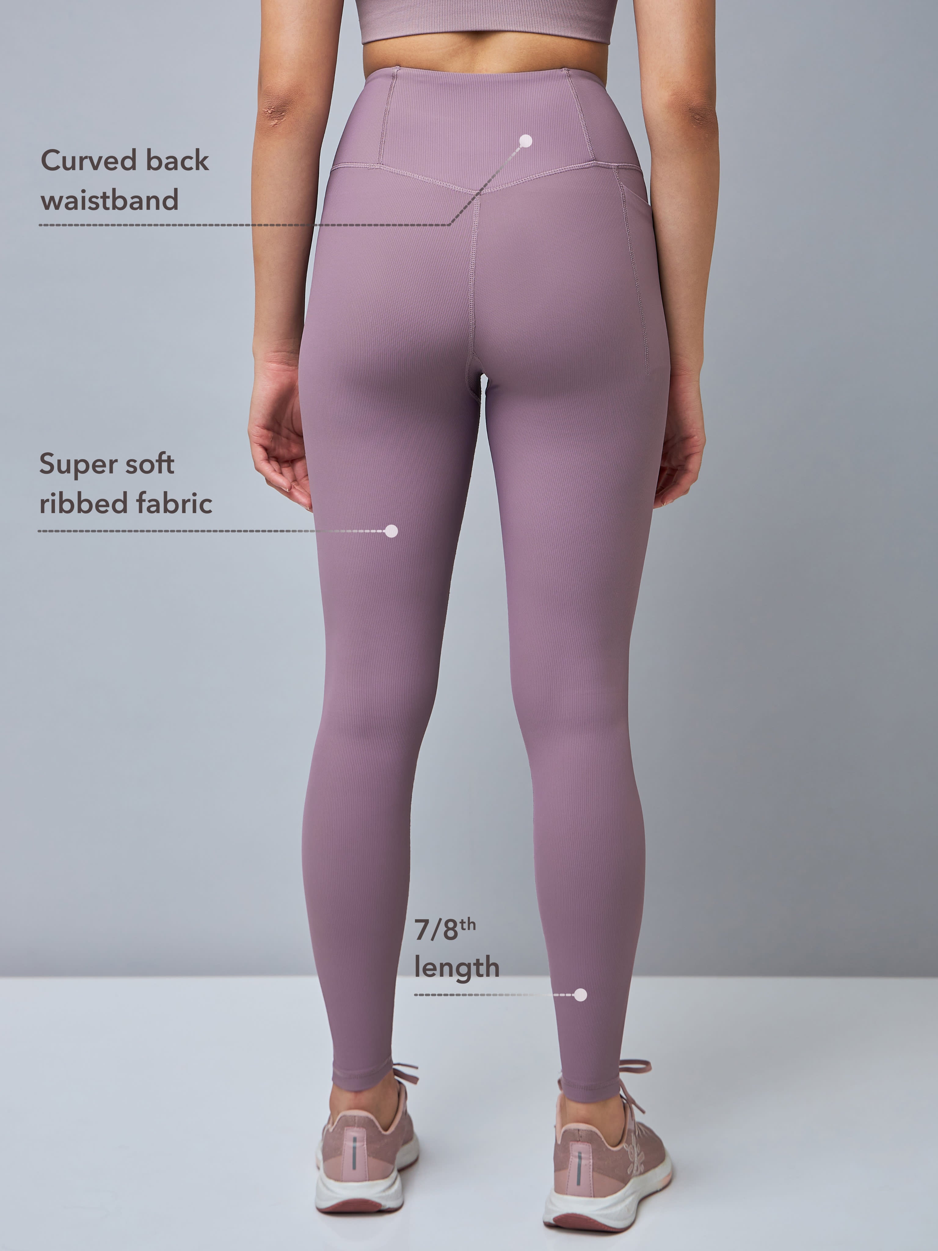 Solid High Waist Tights with Side Pocket