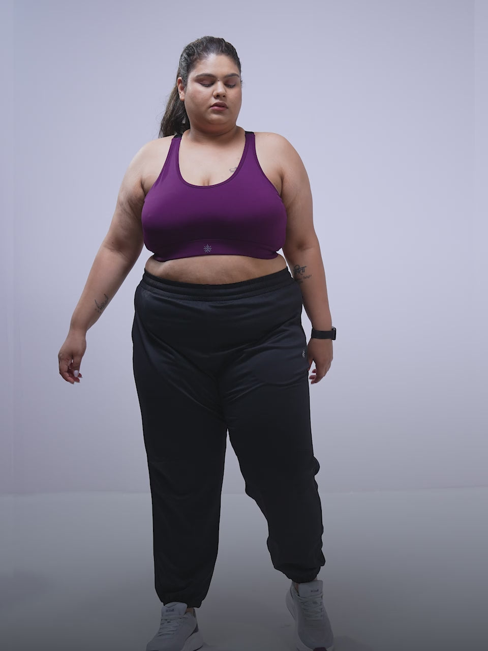 Women's Black Plus Size Everyday Essential Cotton Joggers