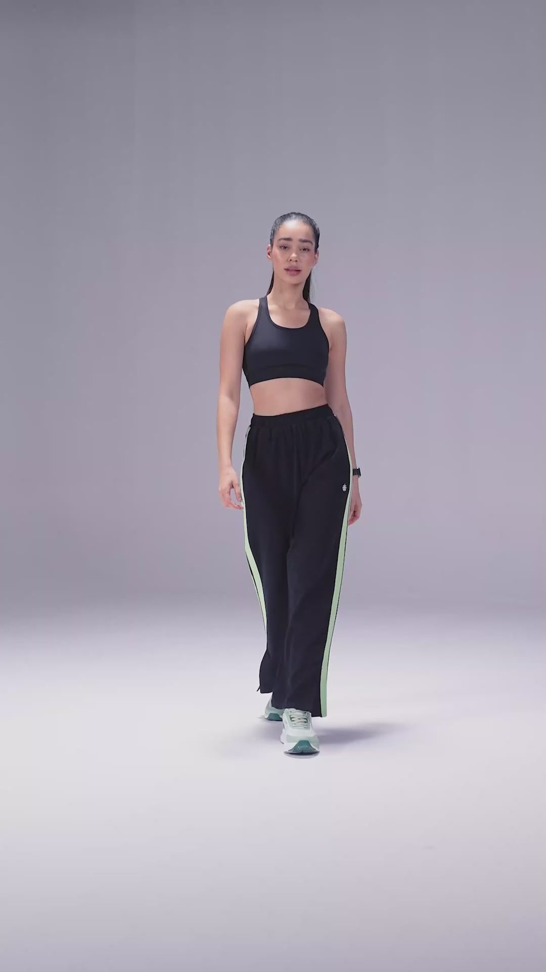 Women's Black Dance Flow Trackpants