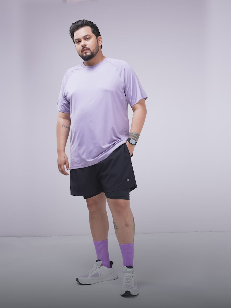 Men's Purple Ultimate Running Plus Size regular fit T-shirt