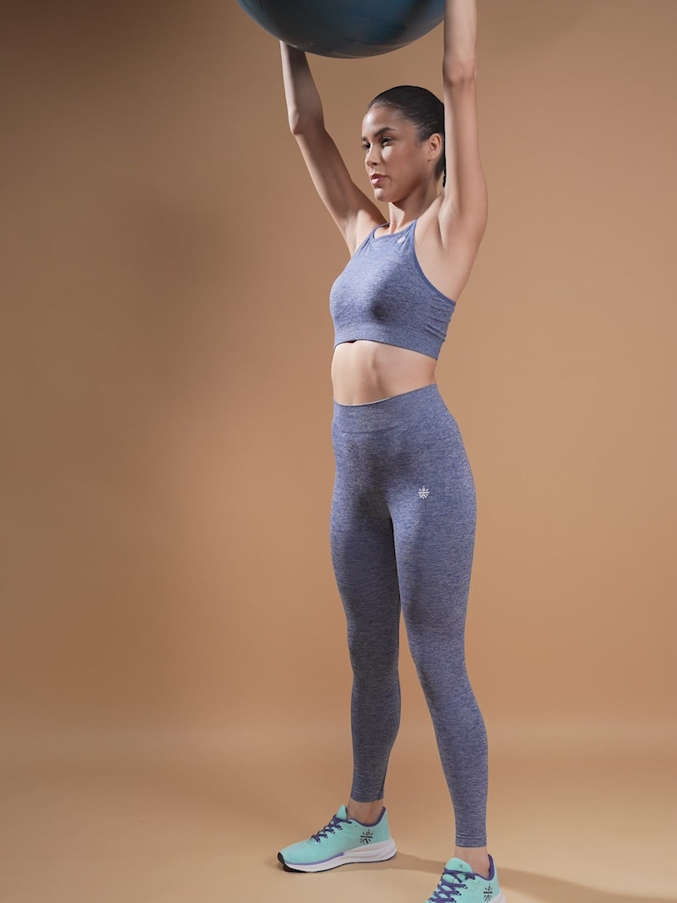 Navy Seamless Sports Tights
