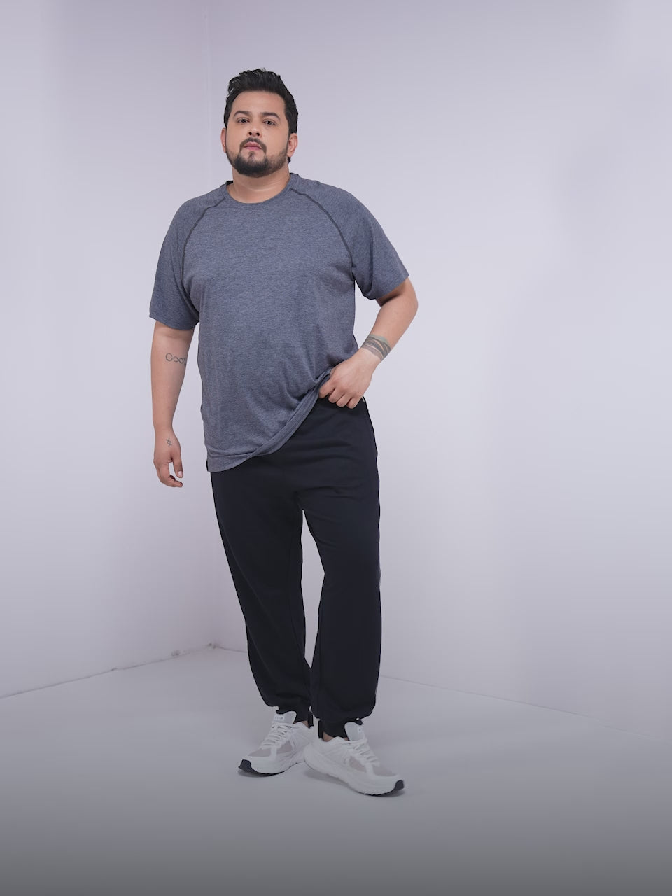 Men's Blue Flex Plus Size COMFORtech Regular fit T-shirt