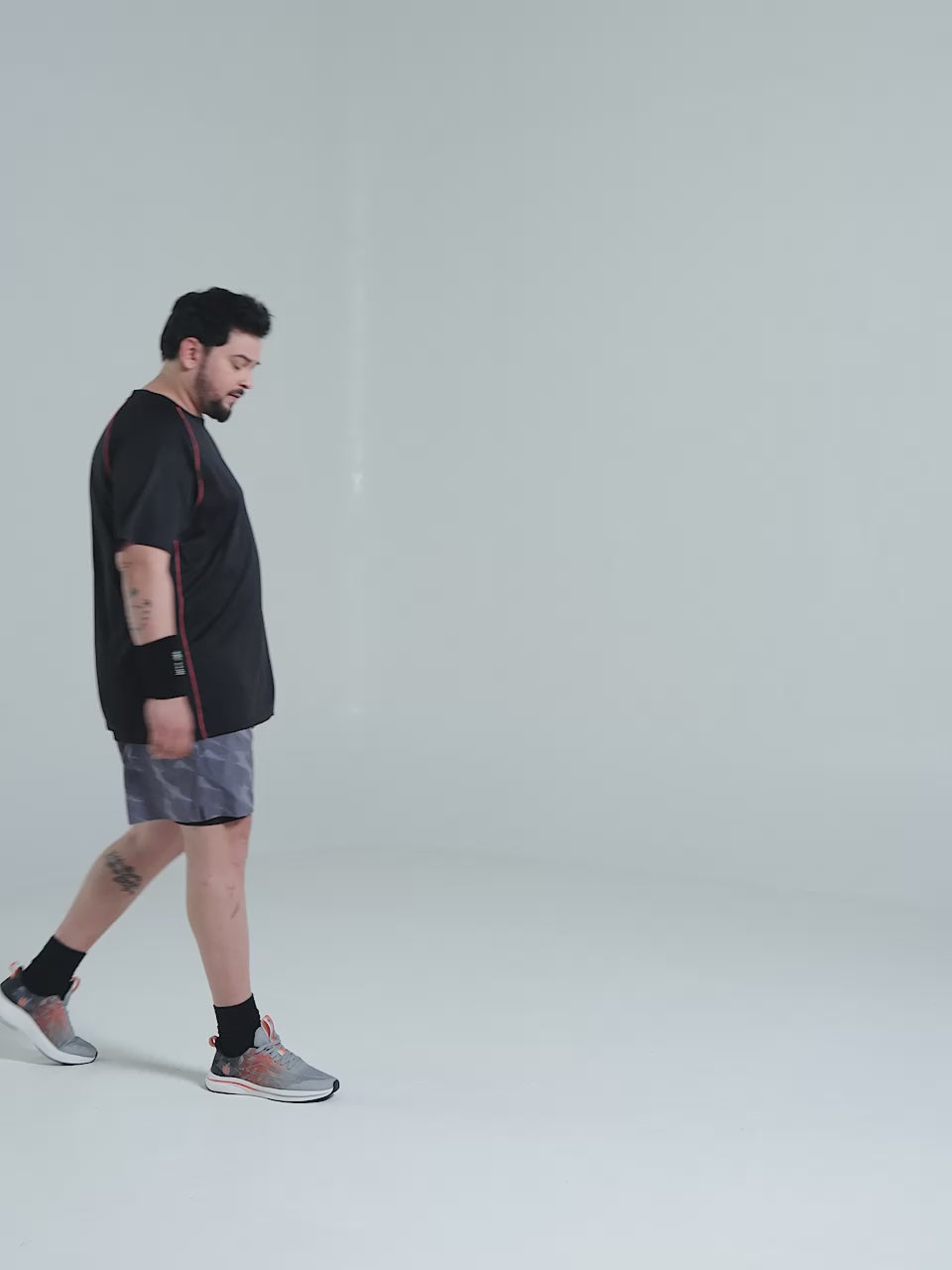 Men's Grey Urban Camo Plus Size Shorts with In-Buit Tights