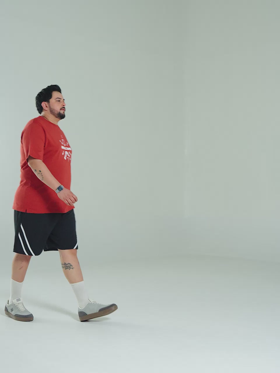 Men's Black Contrast Panel Plus Size Shorts