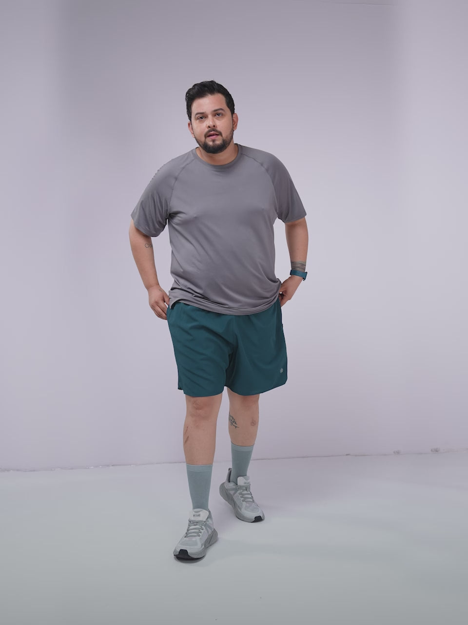 Men's Dark Grey Runner's Essential Plus Size Shorts