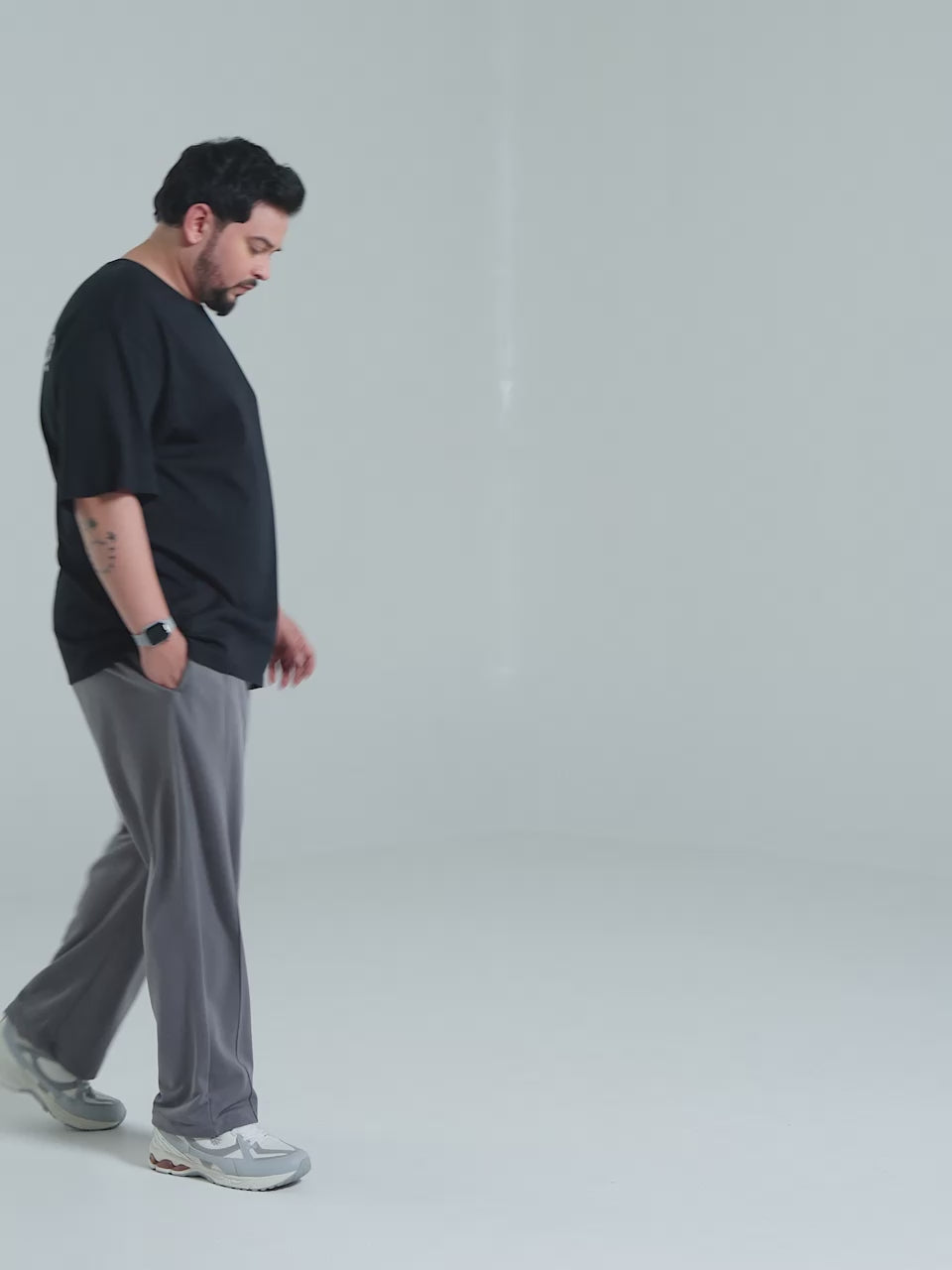 Men's Grey All Day Play Plus Size Straight Fit Trackpants
