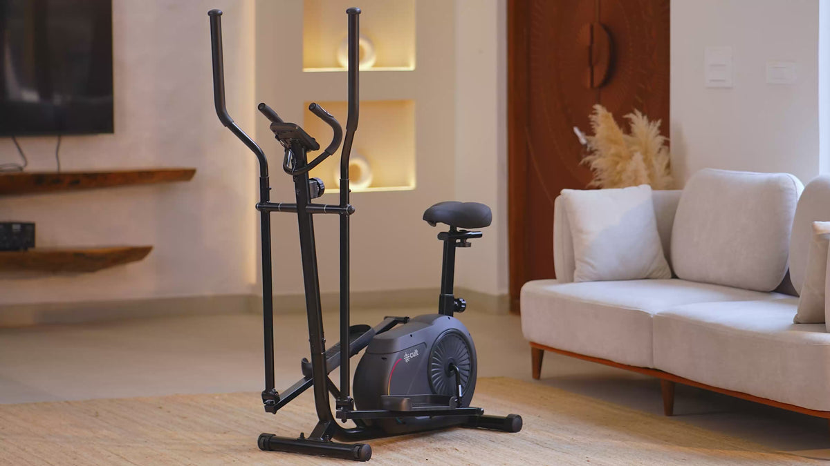 Cult SmartCrossNeo Magnetic Elliptical Trainer | 4Kg Flywheel | Max Weight: 130Kg | Home Use Cross Trainer - Black (with 6 Months Extended Warranty)