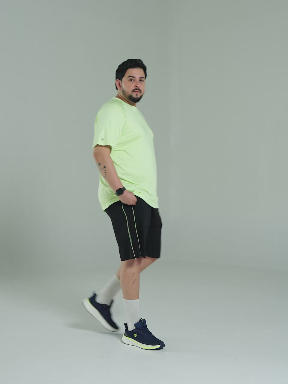 Men's Black Edge Line Training Plus Size Shorts
