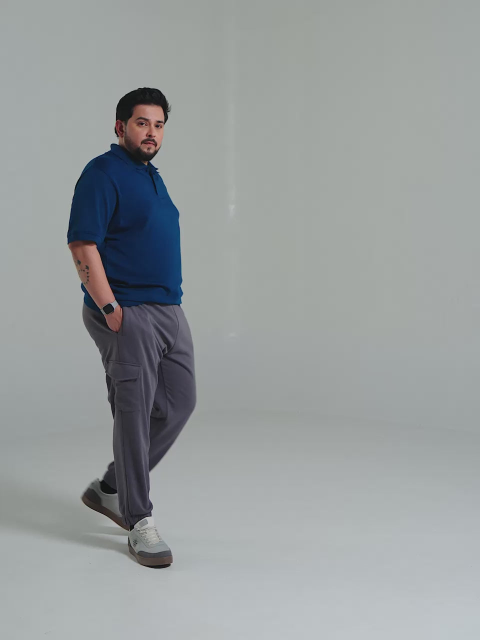 Men's Grey Move all Day Plus Size Cargo Joggers