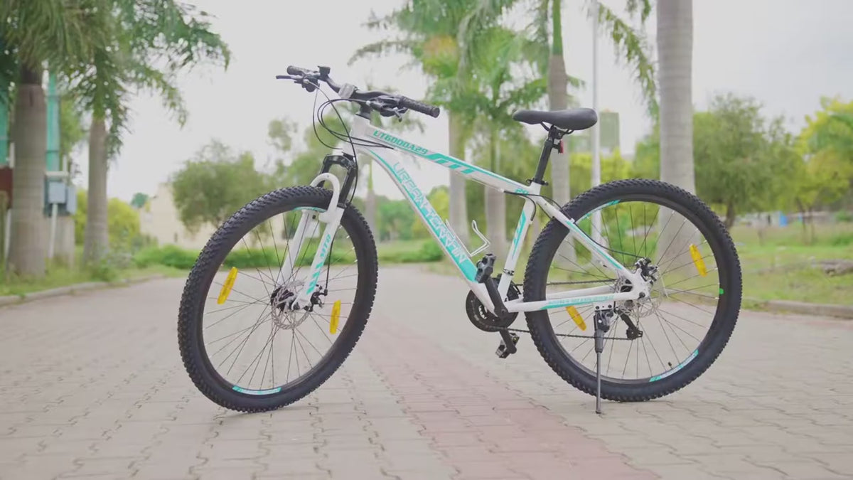 UT6000A29 Mountain Bike Alloy 21 Speed Cycle Shimano Gear 29 inch Tyre, White With Front Suspension, Double Wall Rim And Dual Disc Brake, Ideal For 5.6 ft & above