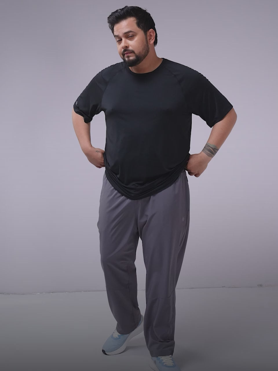 Men's Black Runner's Essential Plus Size Trackpants