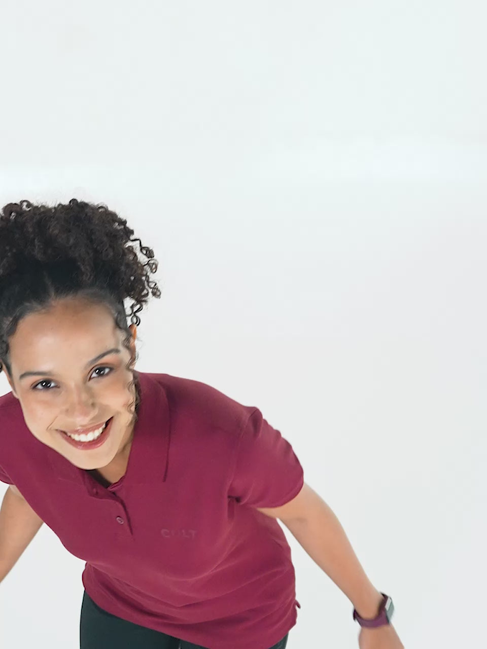 Women's Maroon Soft Form Classic Polo T-shirt