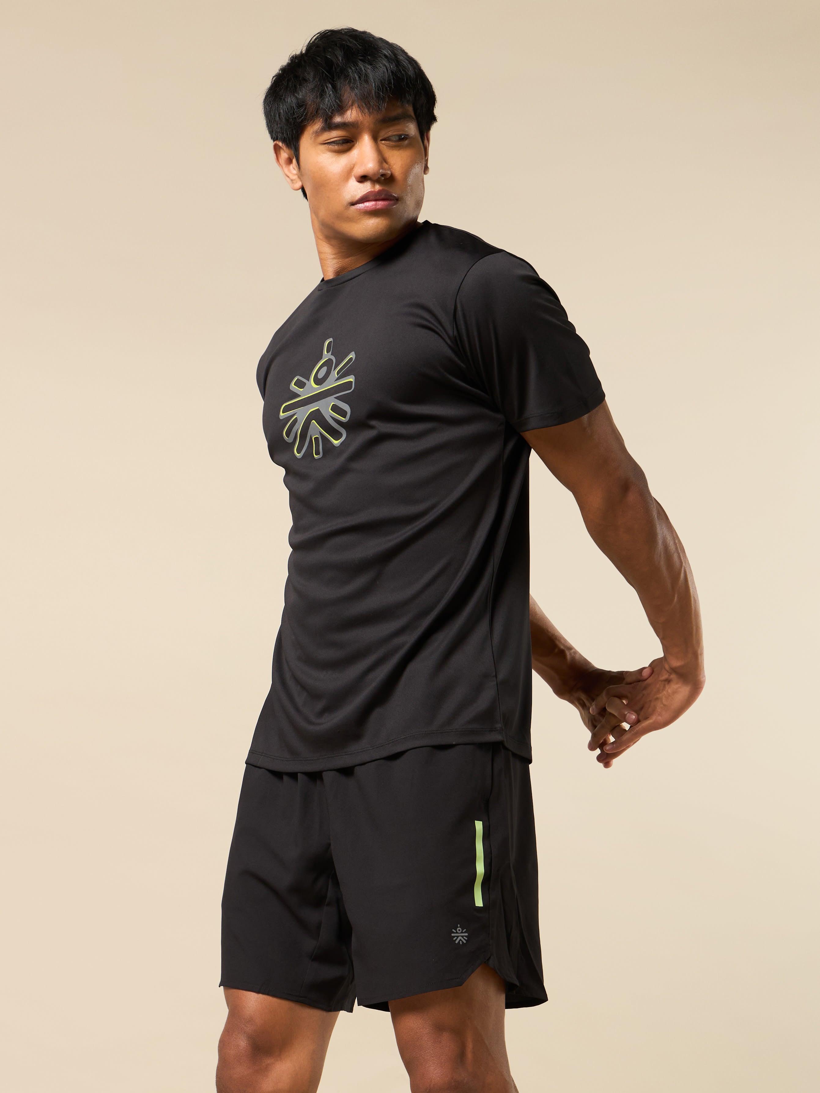 Men's Black Brand Carrier Print T-shirt
