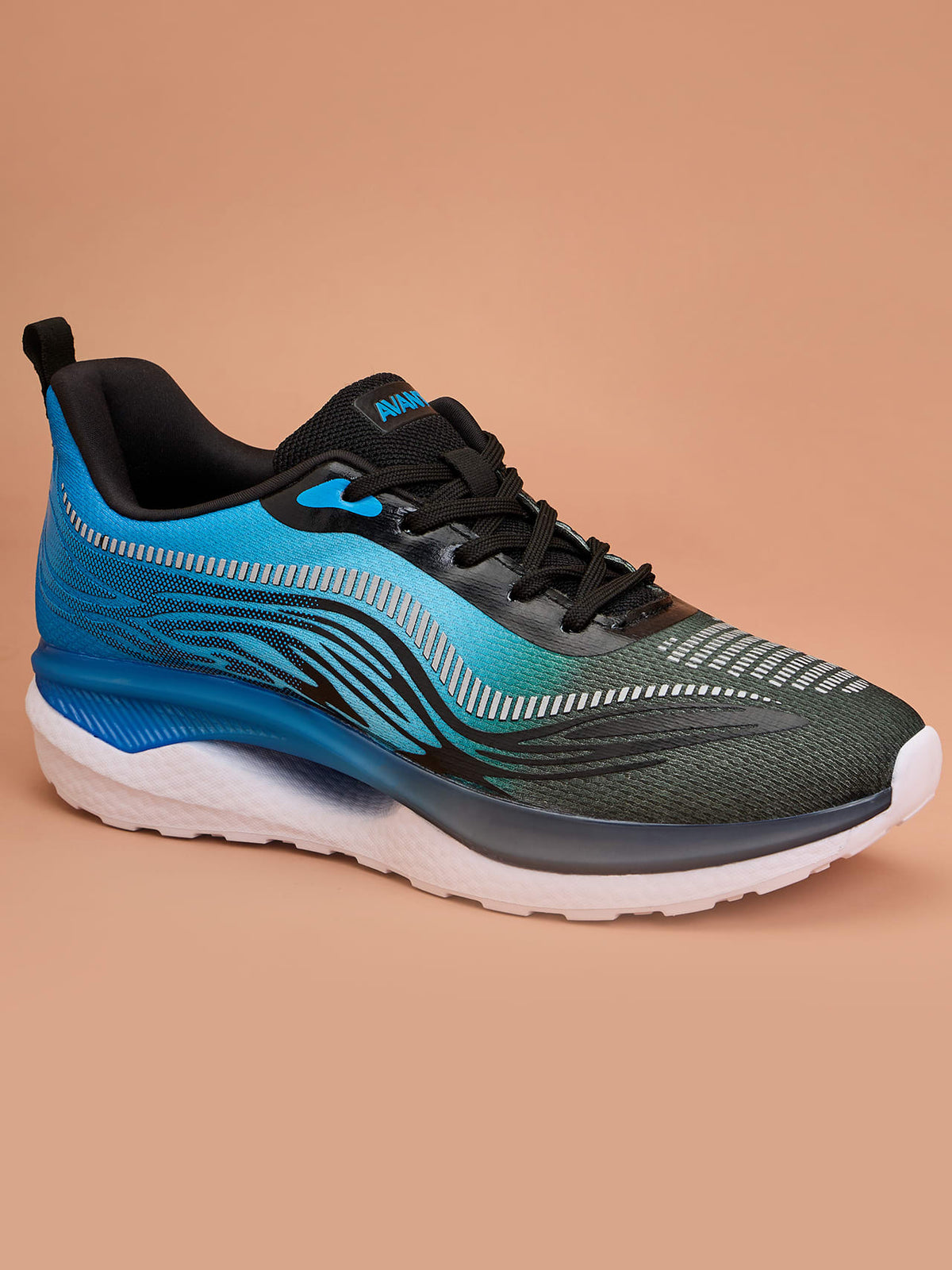 Avant Men's Hexagon Sports shoes - Black/Sky Blue