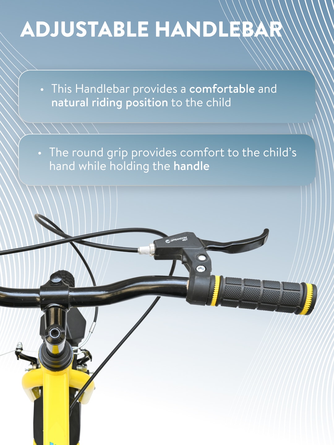Throne 20T Steel Kids Bike with Rigid Fork, Single Wall Rim, V brakes and Chain Guard Yellow Blue