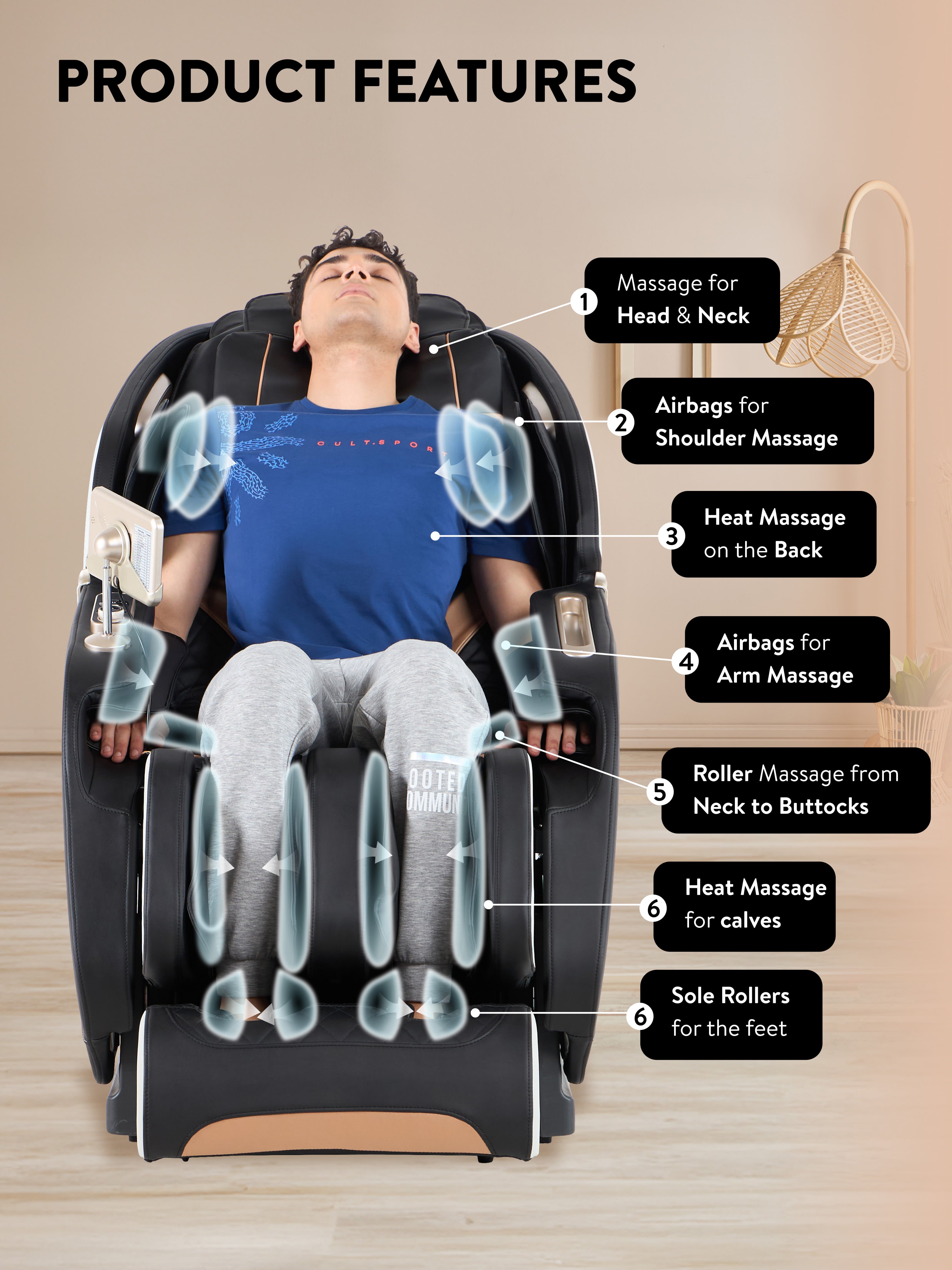 Cult Apex Massage Chair with Zero Gravity, SL Track 2D Massage Technique and Bluetooth AI voice Function For Full Body Massage At Home