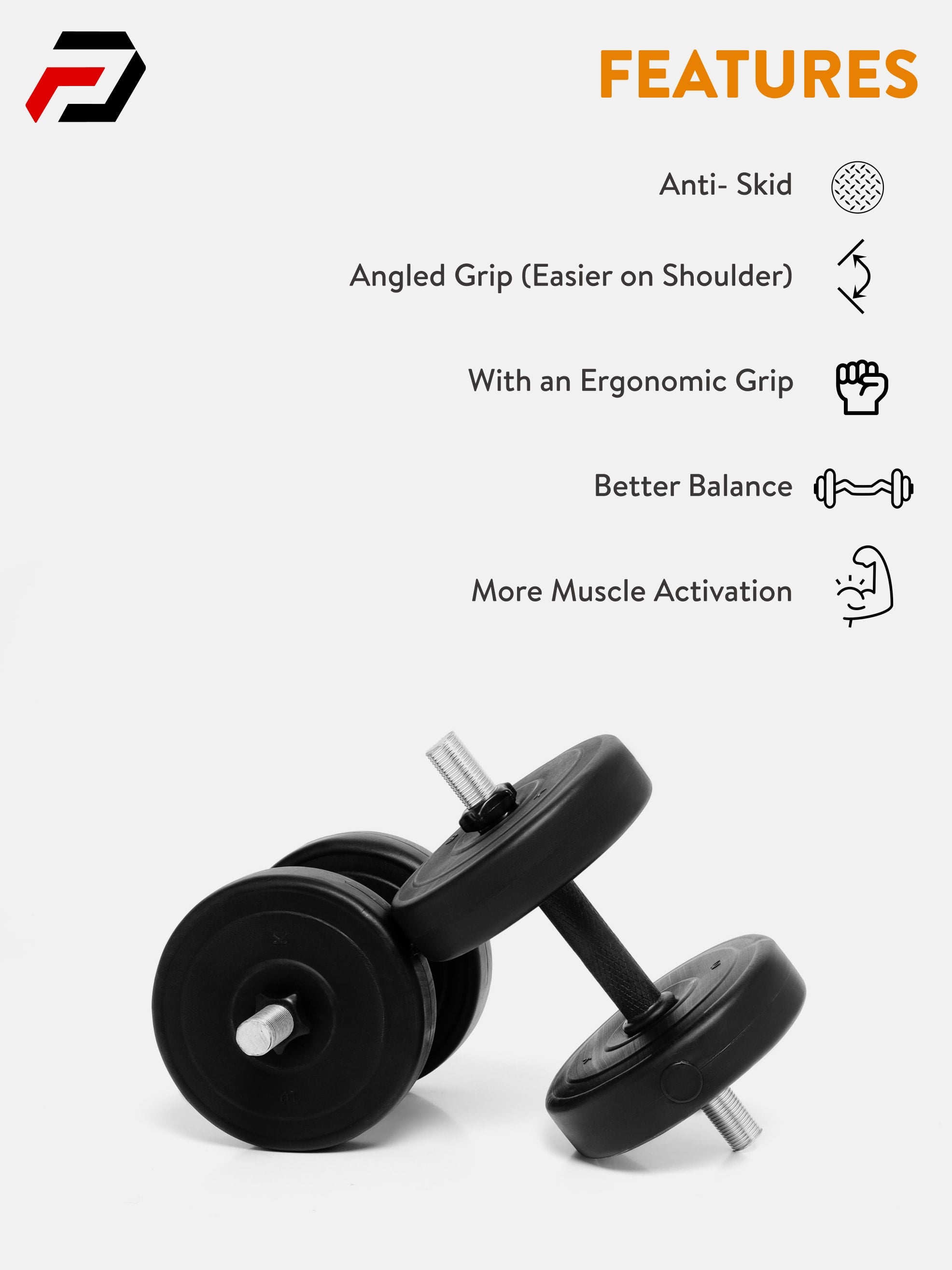 50 kg PVC Curl, Straight Rod Home Gym Combo