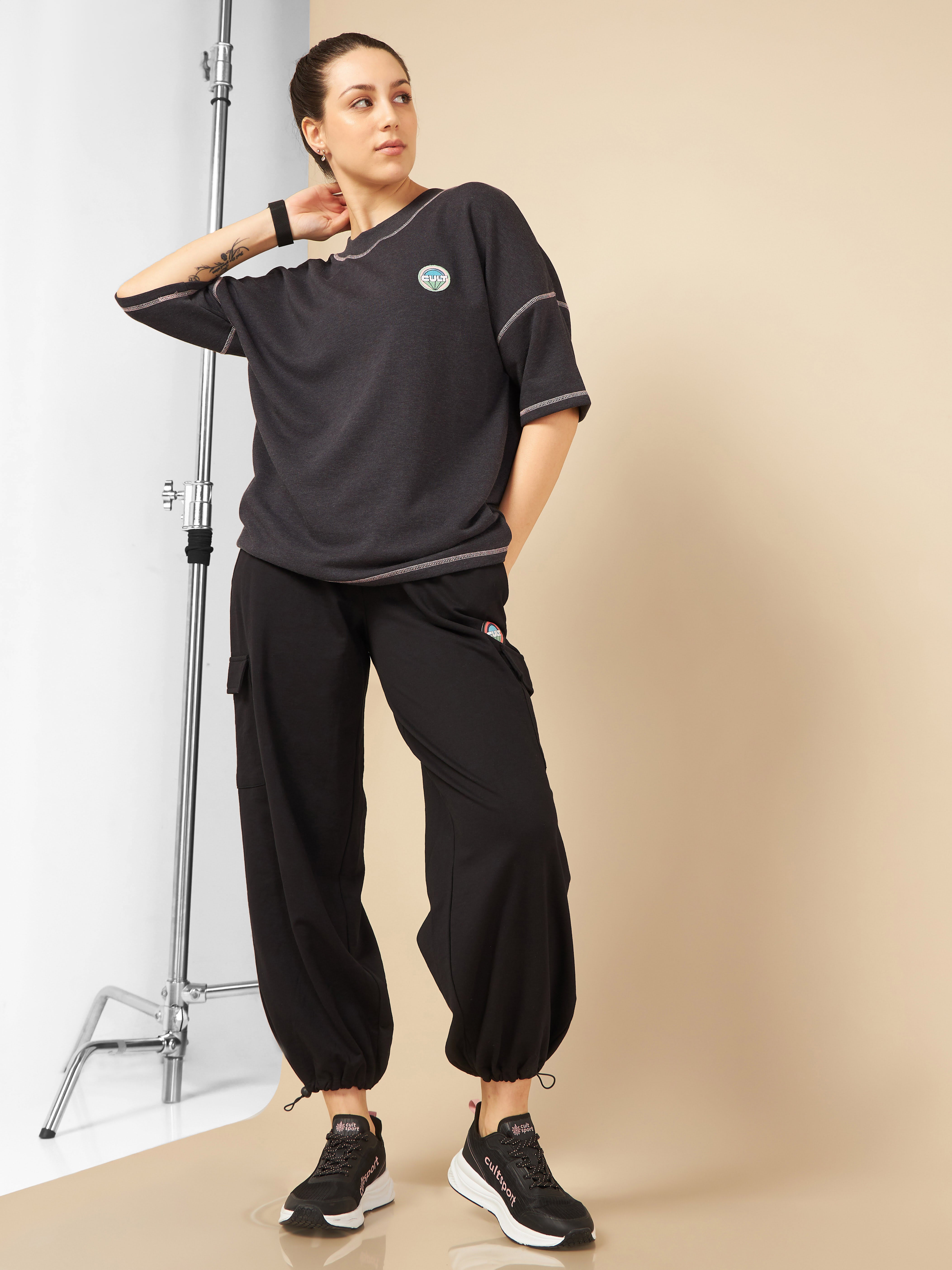 Women Black Club Utility Joggers