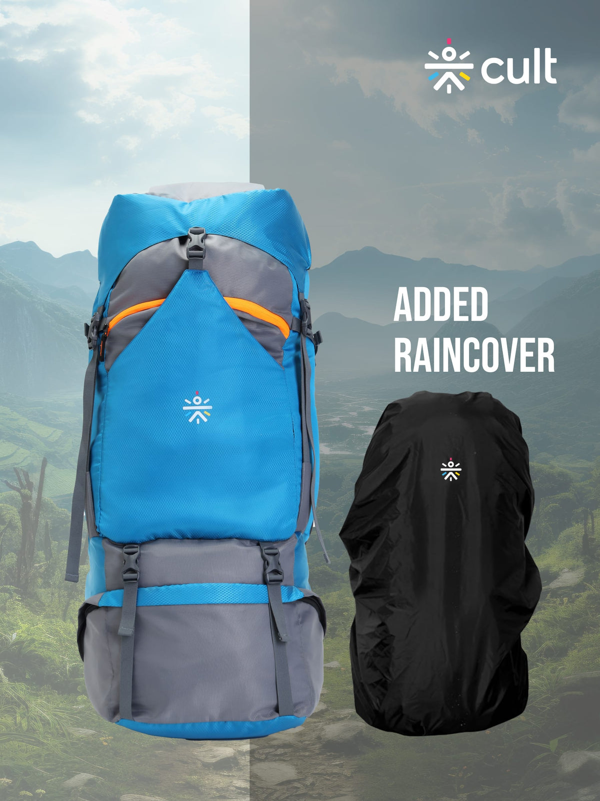 Travel Trekking Rucksack 75 L Blue