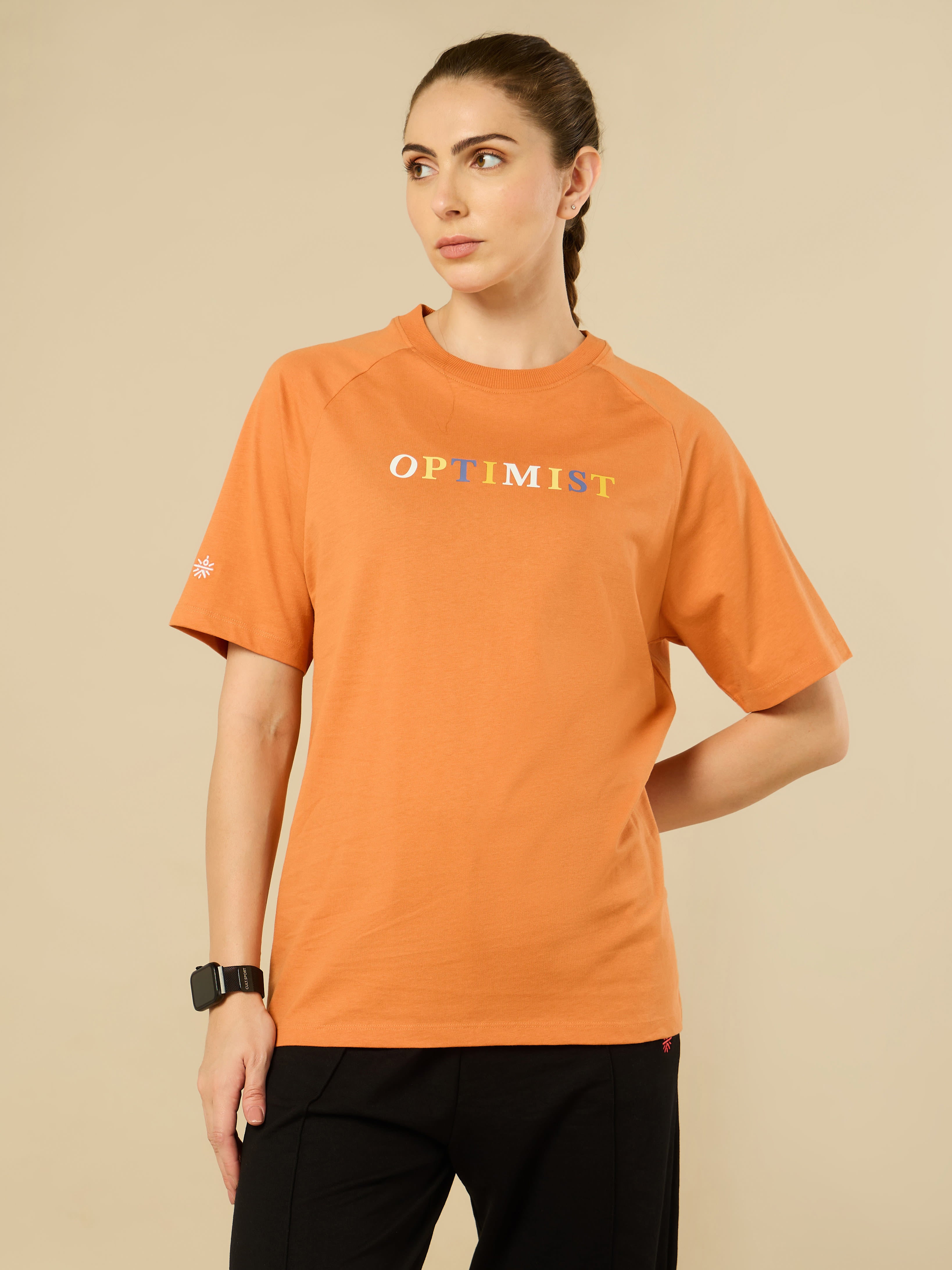 Coral Optimist Printed T-shirt