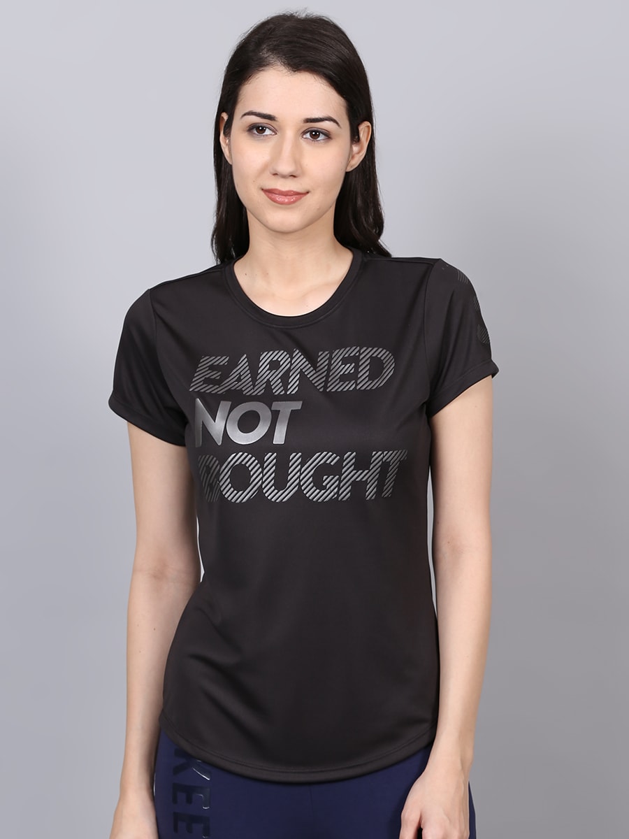 Women Black Challenge Tee