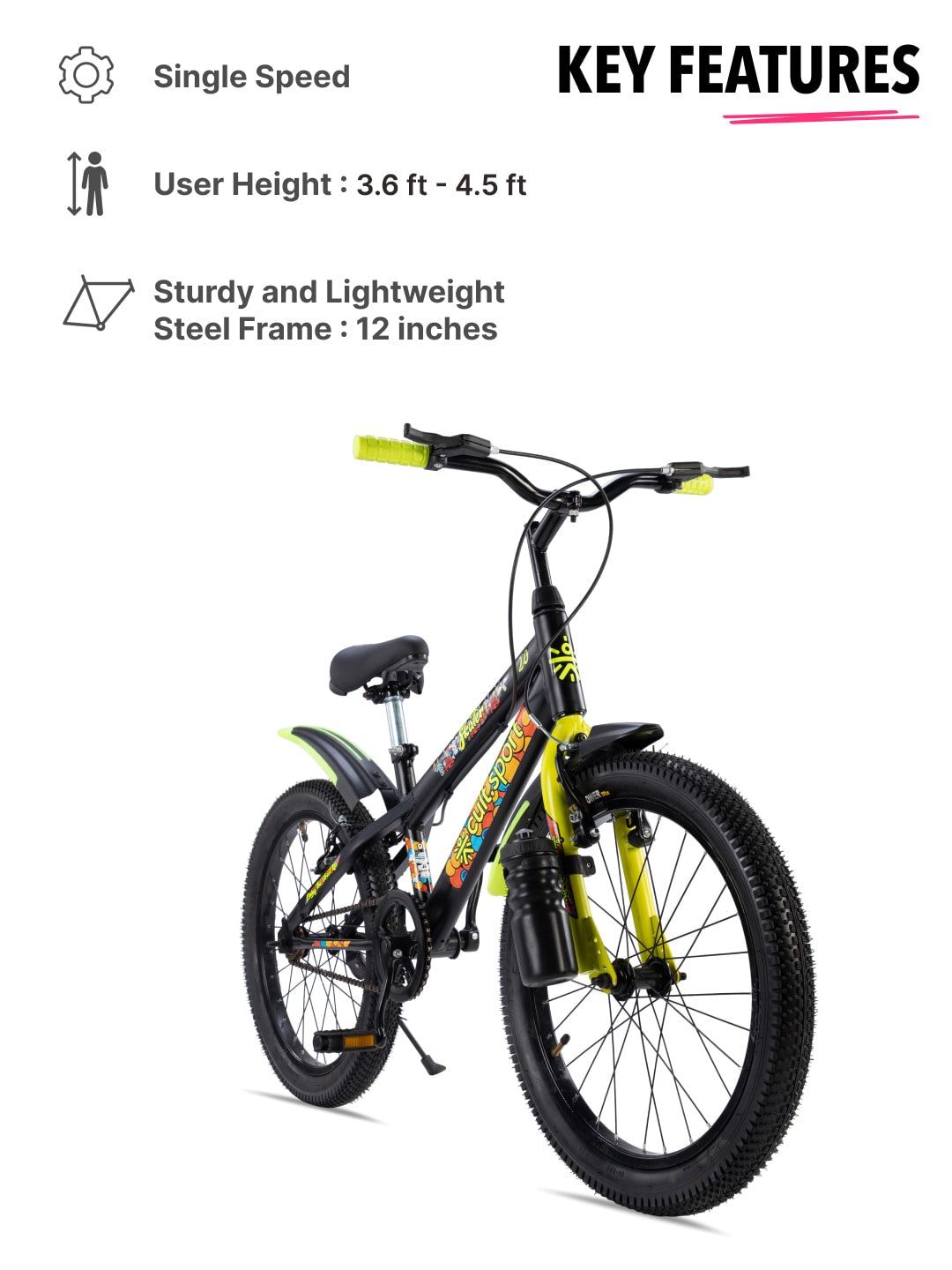 Skater 20T Steel Frame Kids Bike Black