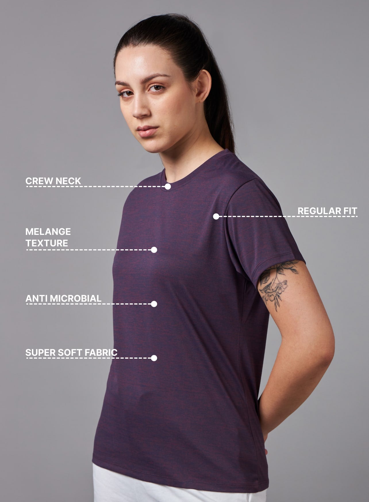 Women's All Day Workout Purple Comfortech T-shirt