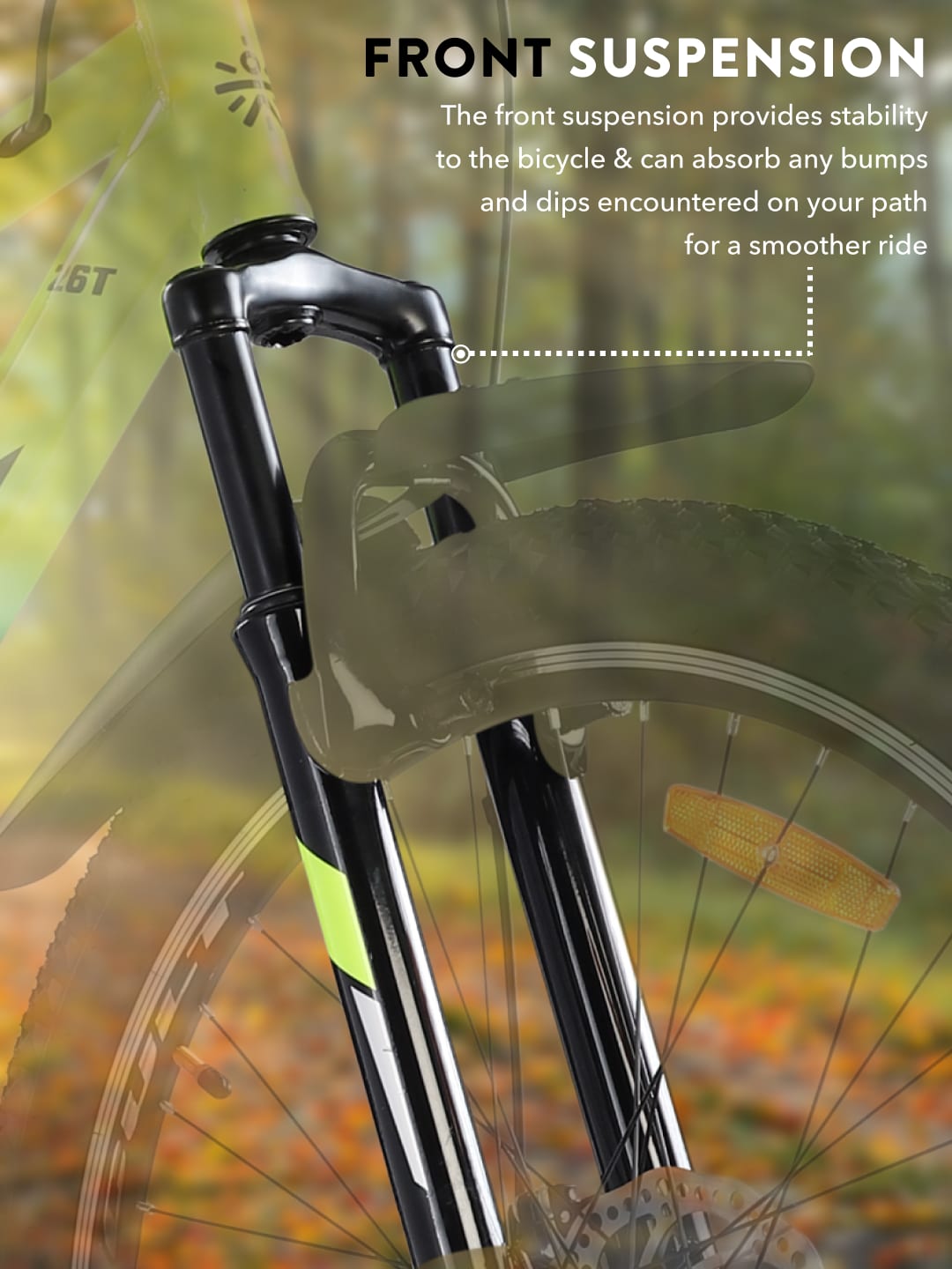 DAUNTLESS26TGREENBLUE Steel Single Speed 26 inch Mountain Cycle, Dual Disc Brake, Front Suspension, Double Wall Rim