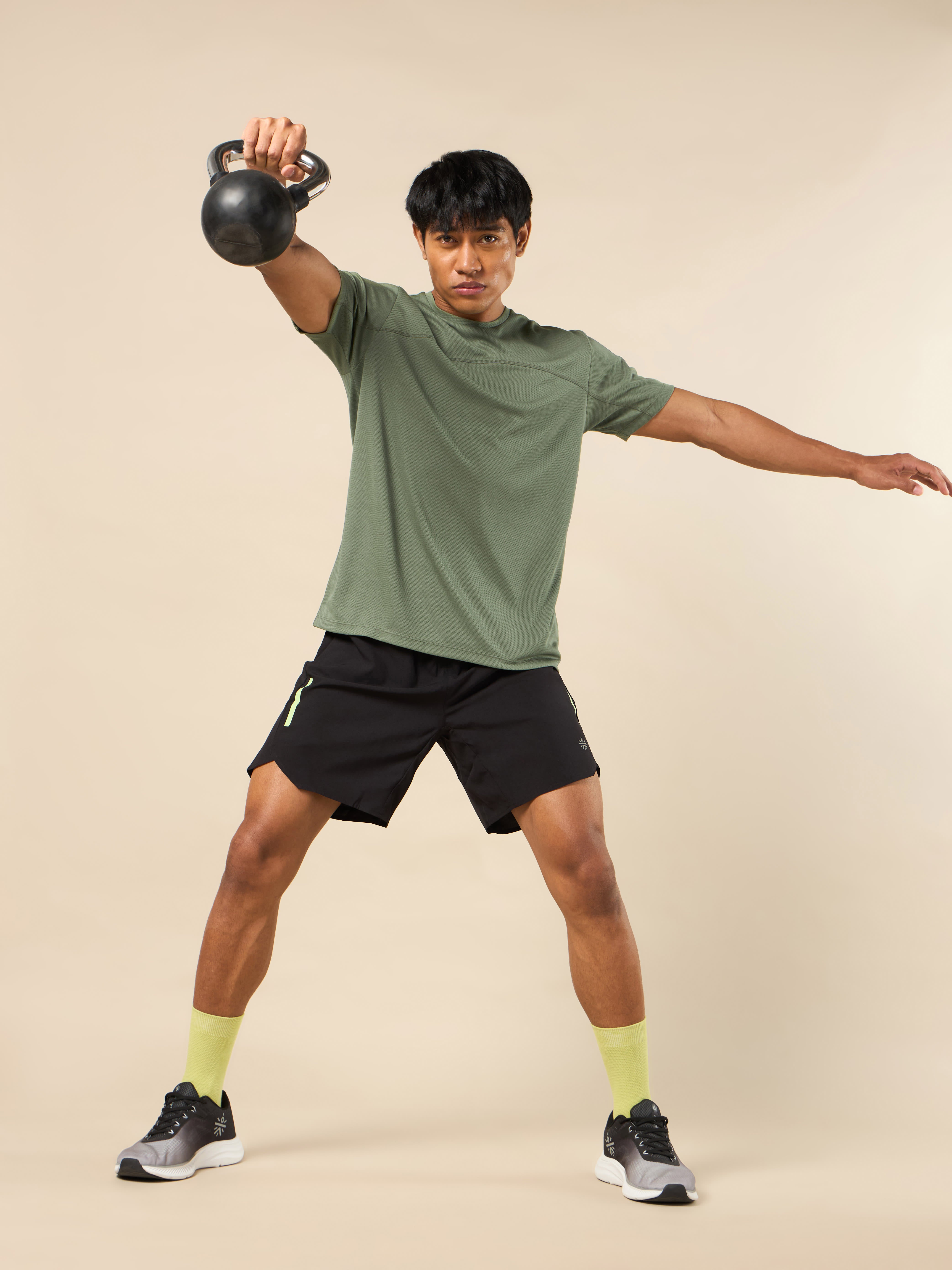 Men Olive Gear Up Performance T-shirt