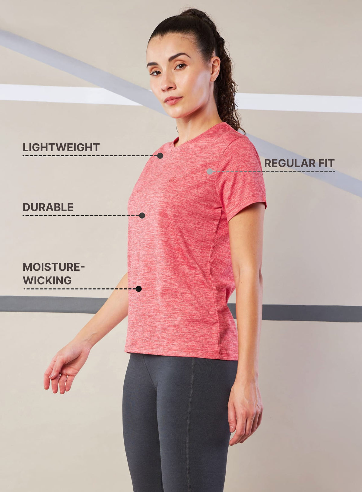 Women's Train All Day Red Comfortech T-shirt