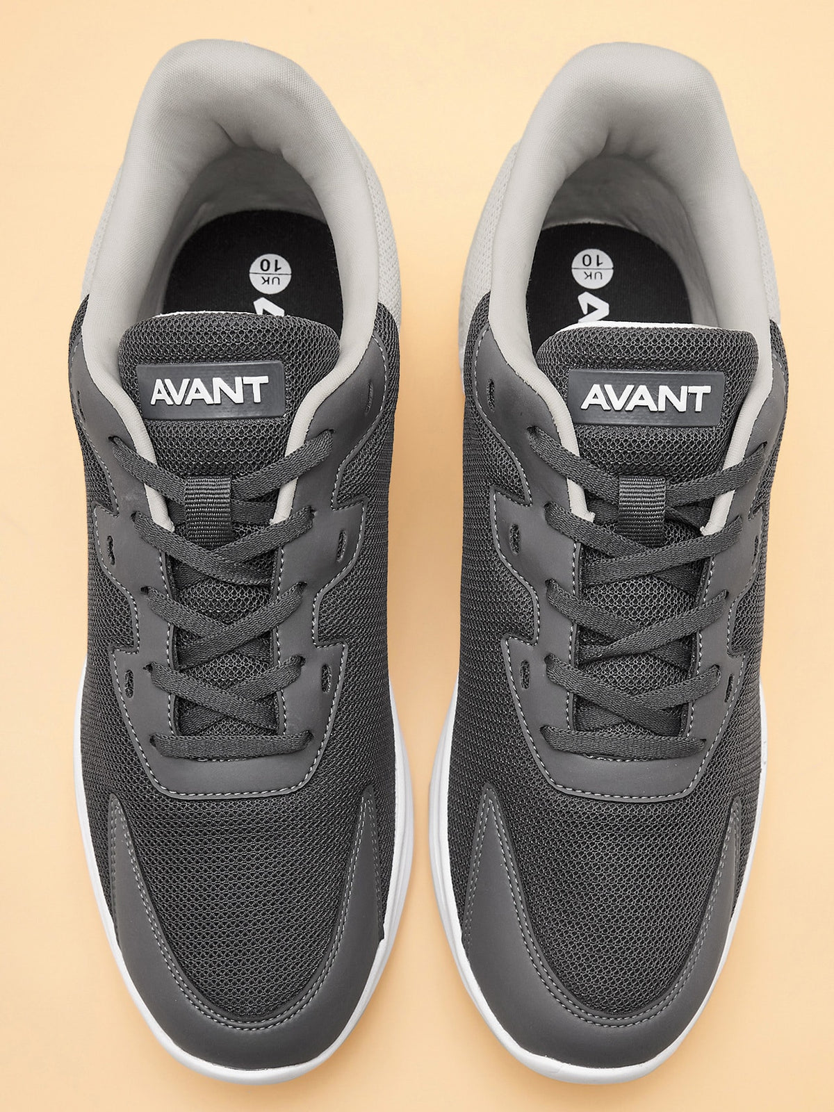 Avant Men's Luxe Walking Shoes-D.Grey/White