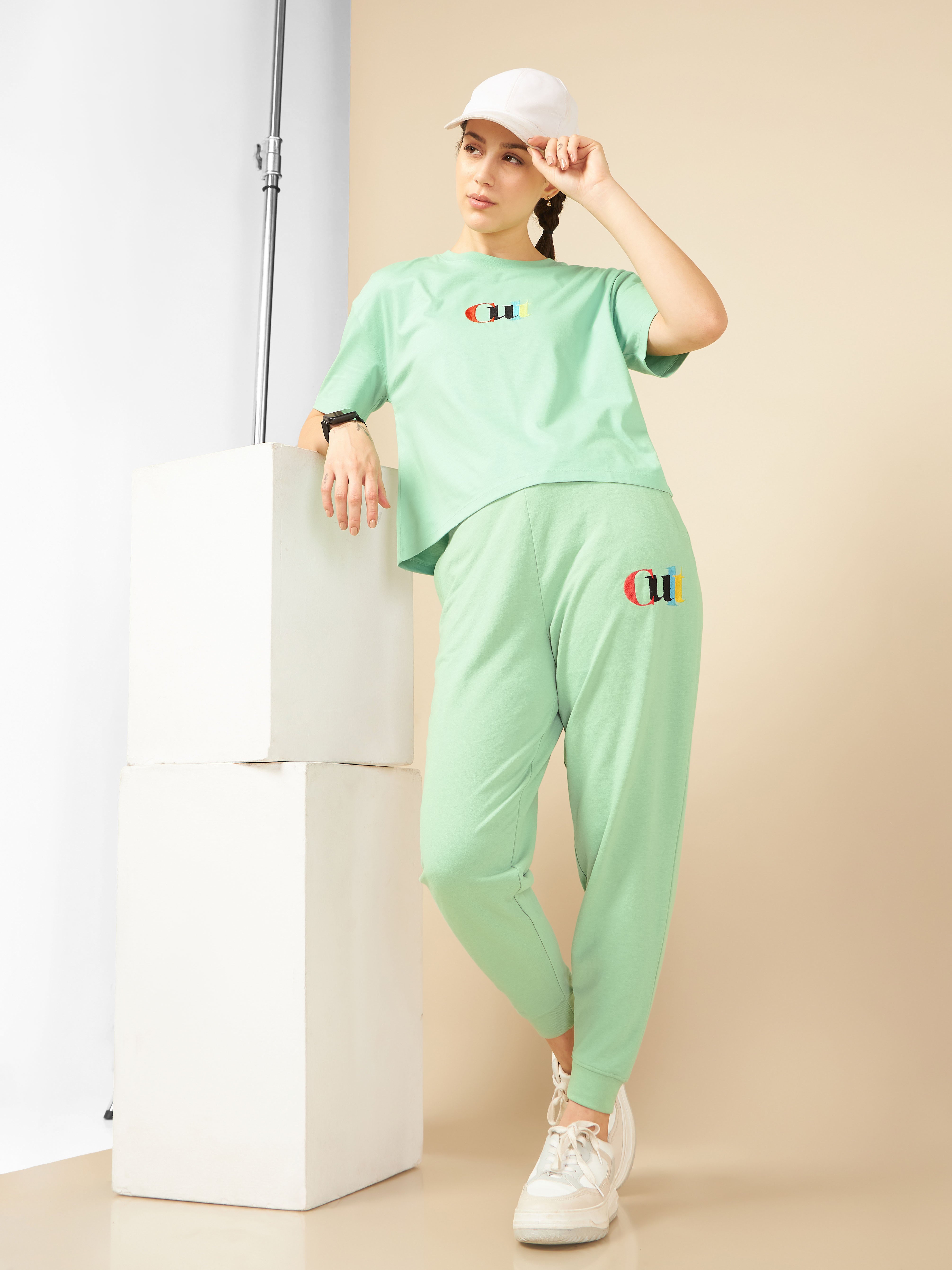 Women Green Cult club T-shirt