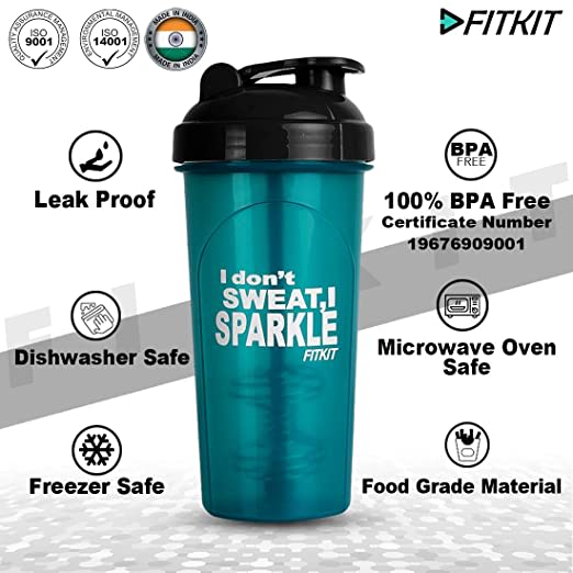 Fitkit FKSB14 Classic 700 ml Shaker (Pack of 1, Green)