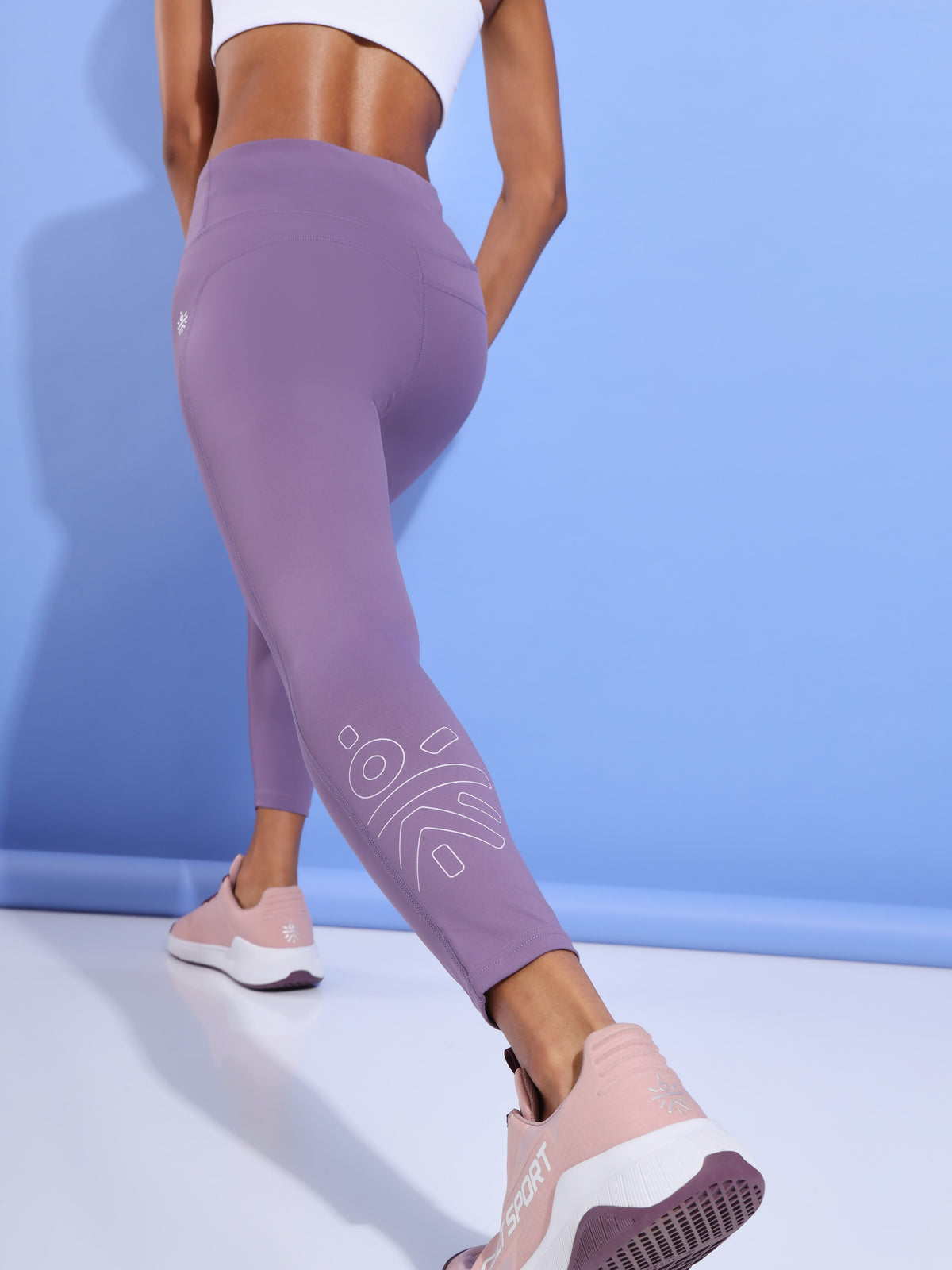 Purple All Day Active Solid Tights for Women