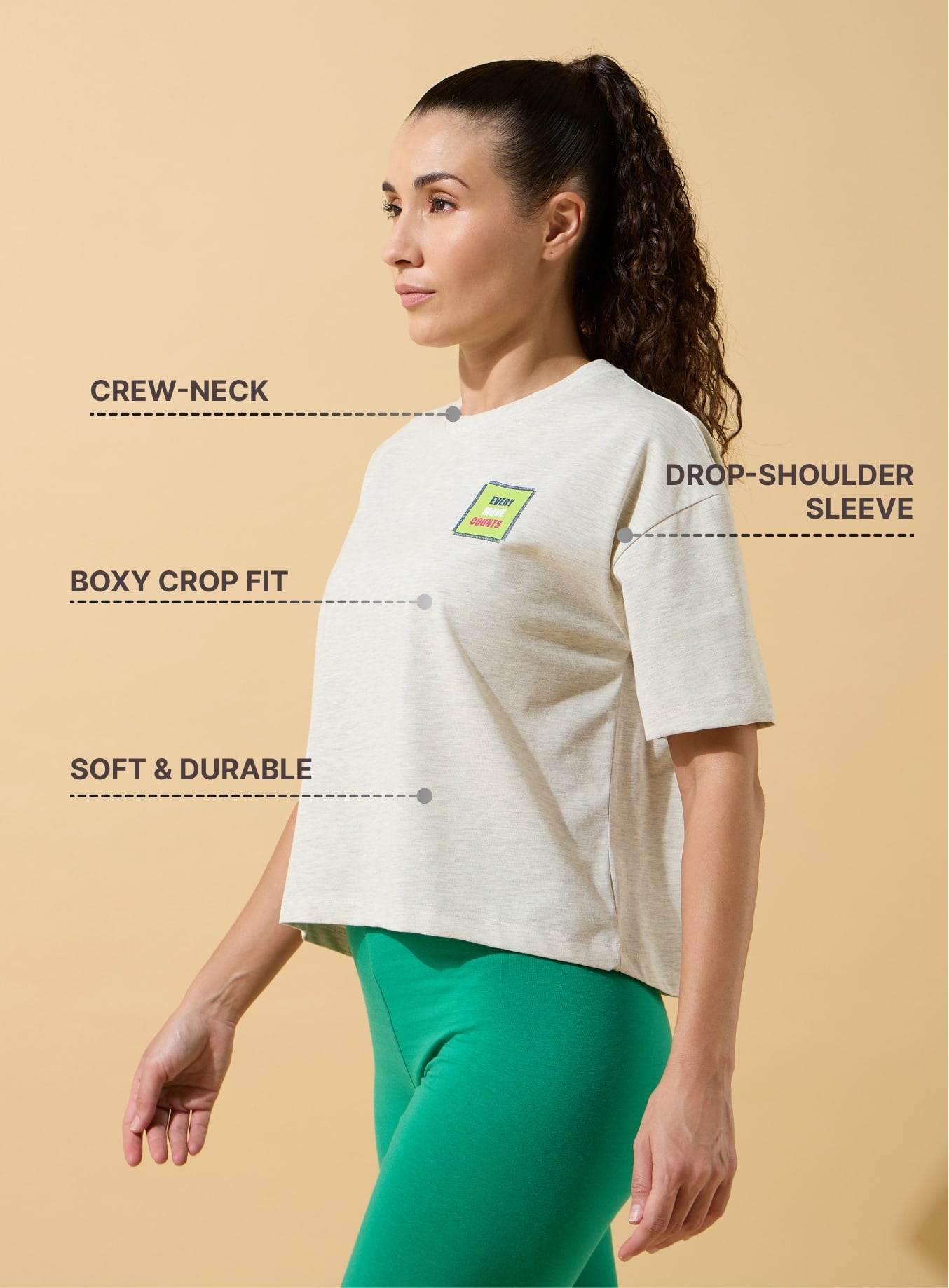Every Move Counts Boxy Cropped T-shirt