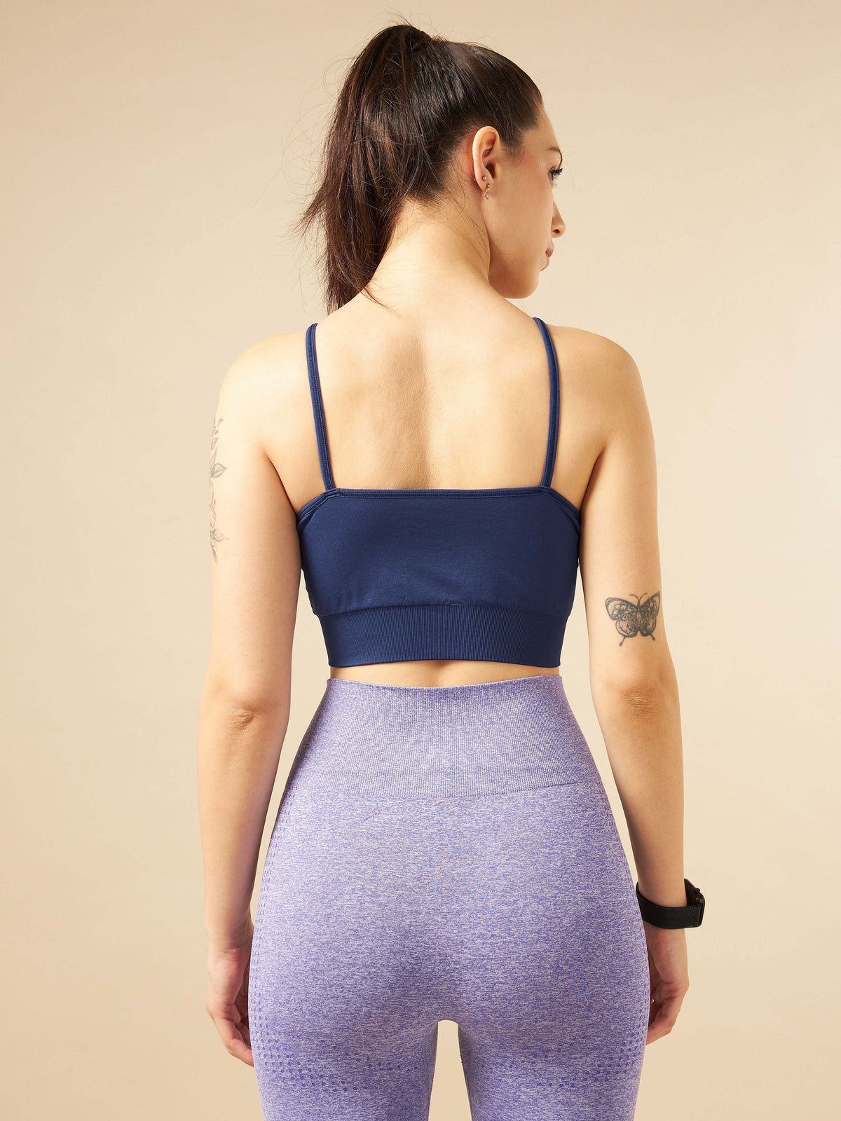 Blue Seamless Medium-Support Sports Bra